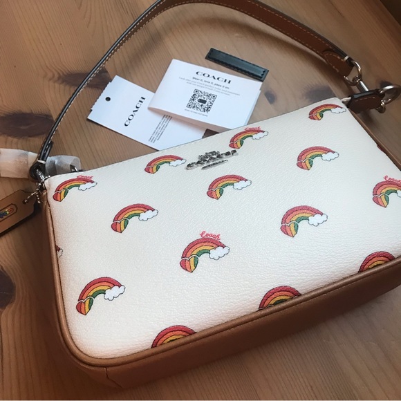 🌈 Coach Nolita 19 With Rainbow Print - Picture 1 of 12